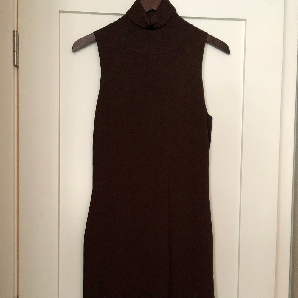 Brown Folio Turtleneck Dress and Matching Cardigan